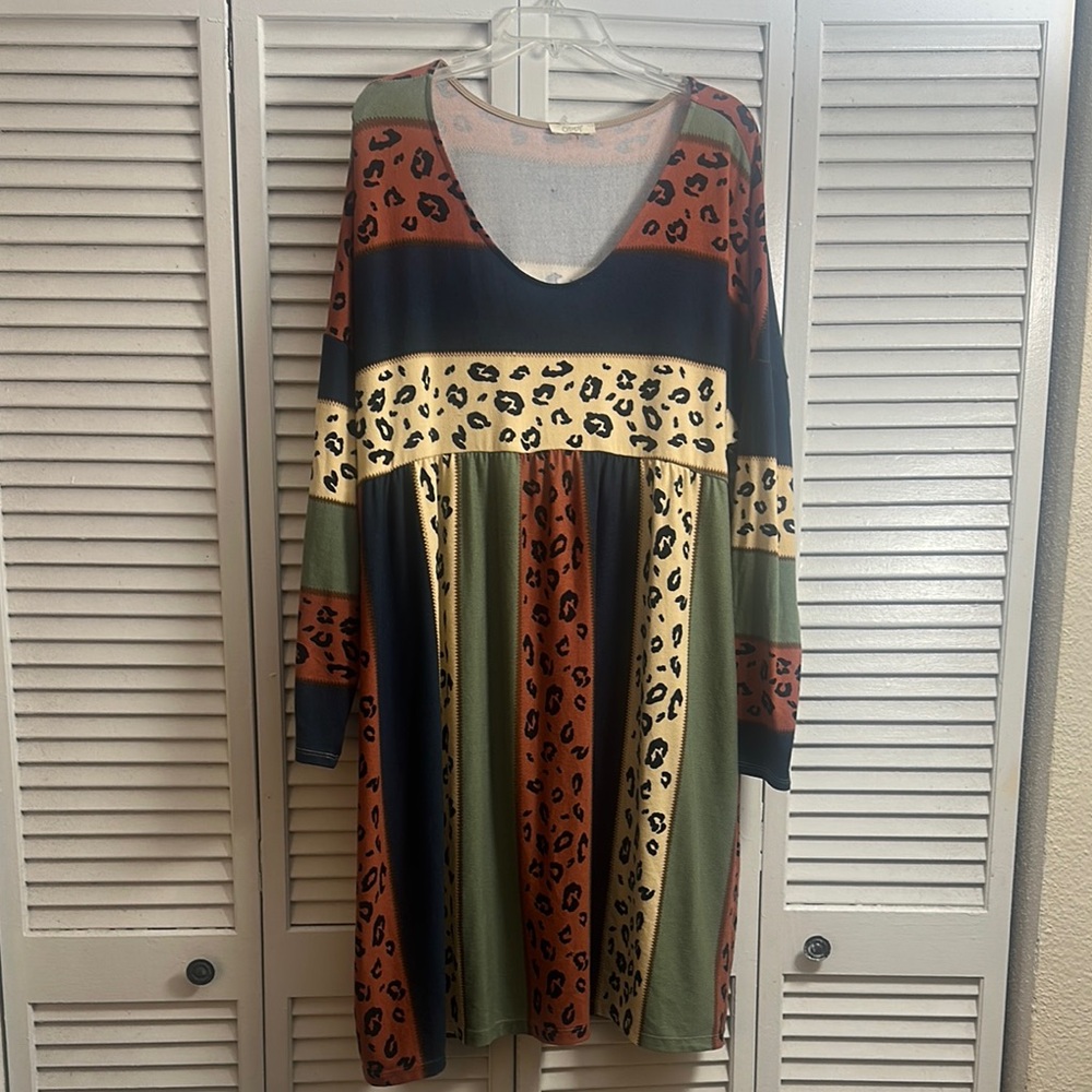 Multicolor Leopard Print Dress